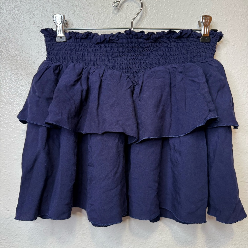 Katie J NYC Brooke Navy Smocked Layered Skirt Tween Girl Junior Size Medium
